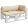 Coussins de palette lot de 3 beige tissu 