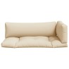 Coussins de palette lot de 3 beige tissu 