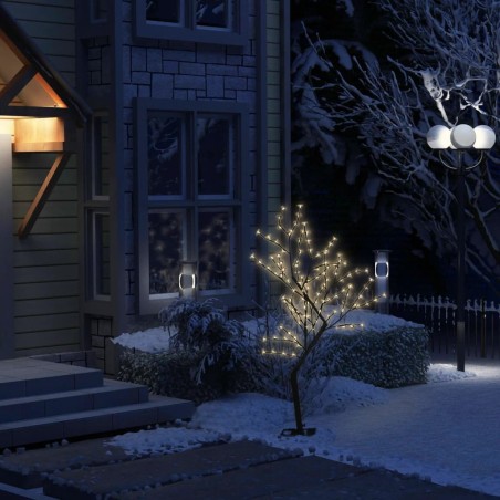 Sapin de Noël 128 LED blanc chaud Cerisier en fleurs 120 cm 