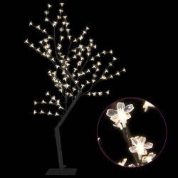 Sapin de Noël 128 LED blanc chaud Cerisier en fleurs 120 cm 