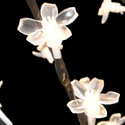 Sapin de Noël 128 LED blanc chaud Cerisier en fleurs 120 cm 