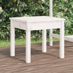 Banc de jardin blanc 50x44x45 cm bois massif de pin 