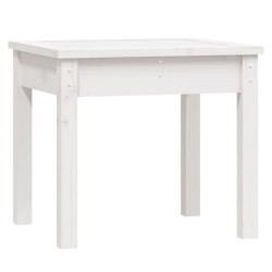 Banc de jardin blanc 50x44x45 cm bois massif de pin 
