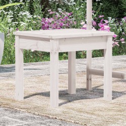 Banc de jardin blanc 50x44x45 cm bois massif de pin 