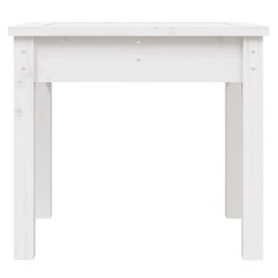 Banc de jardin blanc 50x44x45 cm bois massif de pin 