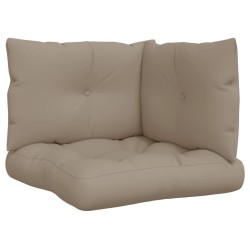 Coussins de palette lot de 3 taupe tissu 
