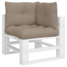 Coussins de palette lot de 3 taupe tissu 