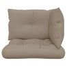 Coussins de palette lot de 3 taupe tissu 