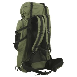 Sac à dos de randonnée vert armée 60 L tissu oxford 