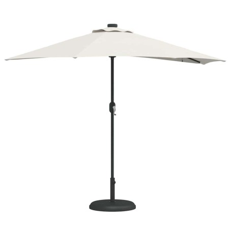 Parasol de jardin demi Couleur sable Large Aluminium 