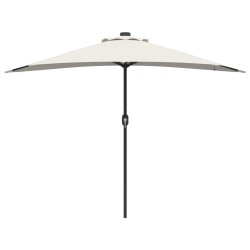 Parasol de jardin demi Couleur sable Large Aluminium 