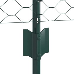 Pieux de Clôture 5 pcs U-Channel Vert 80 cm Acier 