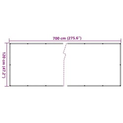 Écran d'intimité de balcon aspect de plante vert 700x120 cm PVC 