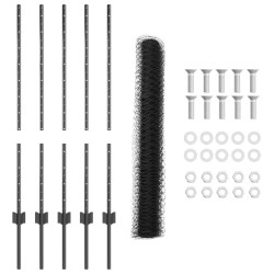 Poteaux de clôture 10 pcs U-Channel gris 100 cm acier 