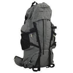 Sac à dos de randonnée gris 60 L tissu oxford 