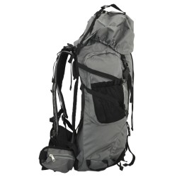 Sac à dos de randonnée gris 60 L tissu oxford 