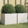 Jardinières 2 pcs blanc 32x30x29 cm acier 