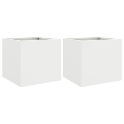 Jardinières 2 pcs blanc 32x30x29 cm acier 