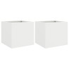 Jardinières 2 pcs blanc 32x30x29 cm acier 