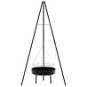 Trépied de cuisson de feu de camp avec grille et plateau de feu 170 cm 
