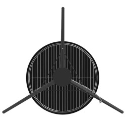 Trépied de cuisson de feu de camp avec grille et plateau de feu 170 cm 
