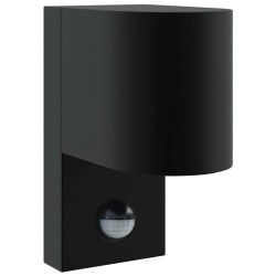 Appliques Murales Extérieures avec Détecteur 2 pcs Acier Inoxydable Noir IP44 