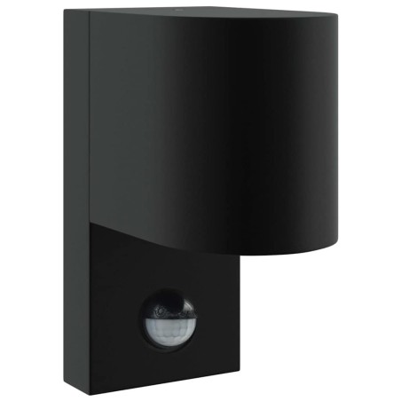 Appliques Murales Extérieures avec Détecteur 2 pcs Acier Inoxydable Noir IP44 