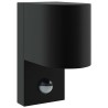 Appliques Murales Extérieures avec Détecteur 2 pcs Acier Inoxydable Noir IP44 