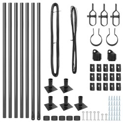 Ensemble de poteaux de clôture 7 pcs Gris Ø32mm 160 cm Béton 