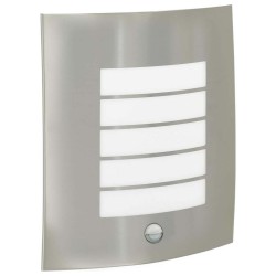 Lampes murales extérieures avec capteur 2 pcs Argent Acier inoxydable IP44 