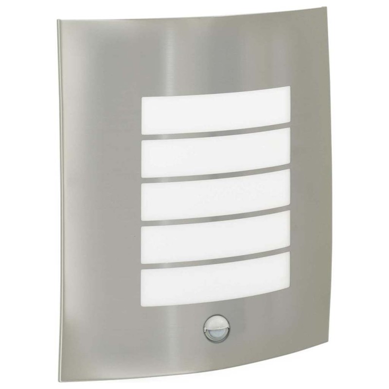 Lampes murales extérieures avec capteur 2 pcs Argent Acier inoxydable IP44 