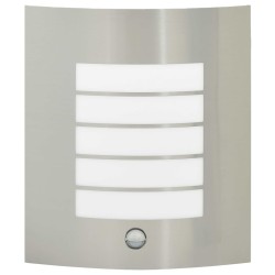 Lampes murales extérieures avec capteur 2 pcs Argent Acier inoxydable IP44 