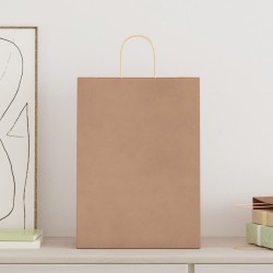 Sacs en papier 250 pcs avec poignées marron 32x17x44 cm 