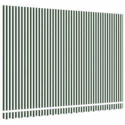 Tissu de Remplacement pour Auvent pour Cadre de 4.5x3 m Vert et Blanc 