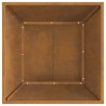 Foyer carré marron 60x60x35 cm en acier résistant aux intempéries 