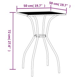 Table de jardin anthracite 50x50x72 cm treillis d'acier 