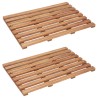 Tapis de salle de bain 2 pcs Bois d'acacia massif 56x37 cm 