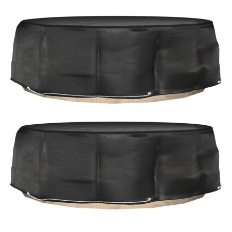 Housses pour salon îlot 2 pcs 10 œillets Ø236x67 cm rond 