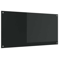 Dosseret de Cuisine Noir 120x60x0,6 cm Verre Trempé 
