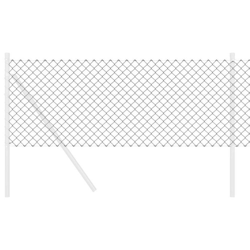 Clôture Gris 25 x 0.6 m Métal avec revêtement en PVC 
