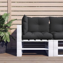 Coussins de palette lot de 3 noir tissu 