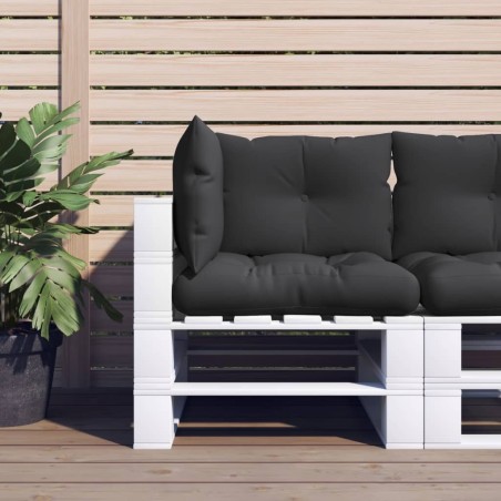 Coussins de palette lot de 3 noir tissu 