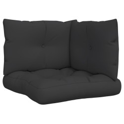 Coussins de palette lot de 3 noir tissu 