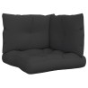 Coussins de palette lot de 3 noir tissu 