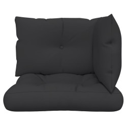 Coussins de palette lot de 3 noir tissu 