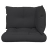 Coussins de palette lot de 3 noir tissu 