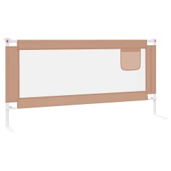 Barrière de sécurité de lit d'enfant Taupe 190x25 cm Tissu 