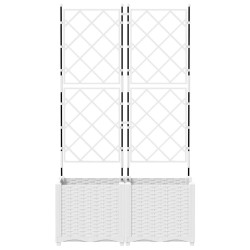 Jardinier avec treille 2 pcs blanc 80x40x143 cm 