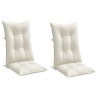 Coussins de chaise à dossier haut lot de 2 crème mélangé tissu 