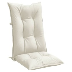 Coussins de chaise à dossier haut lot de 2 crème mélangé tissu 